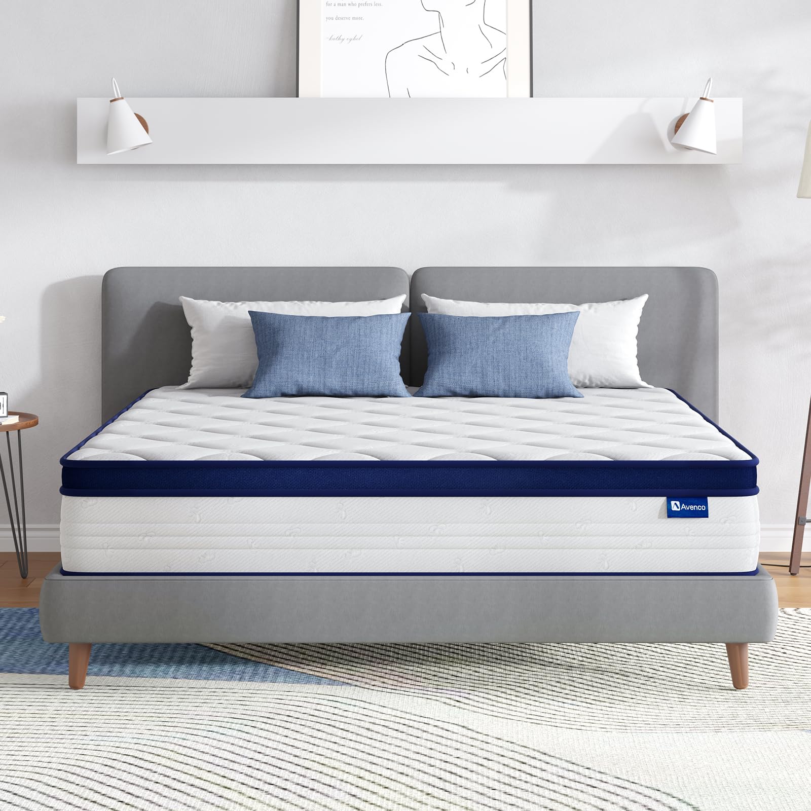 Avenco Full Mattress, 10 Inch Full Mattress in a Box, Hybrid Full Size Mattresses for Pain Relief & Motion Isolation, CertiPUR-US Certified Full Bed Mattress