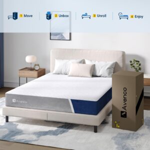 Avenco King Size Mattress, 14 inch King Mattress with Gel Memory Foam, Medium Firm, Mattress in a Box, Pressure Relief & Motion Isolation, CertiPUR-US Certified