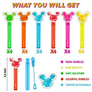 Generic Mouse Party Favors 24Pcs Glitter Mouse Bubble Wands for Kids Cute Mouse Ear Bubble Wand for Cartoon Mouse Theme Birthday Party Supplies Classroom Prizes Pinata Goodie Bag Stuffers Gifts