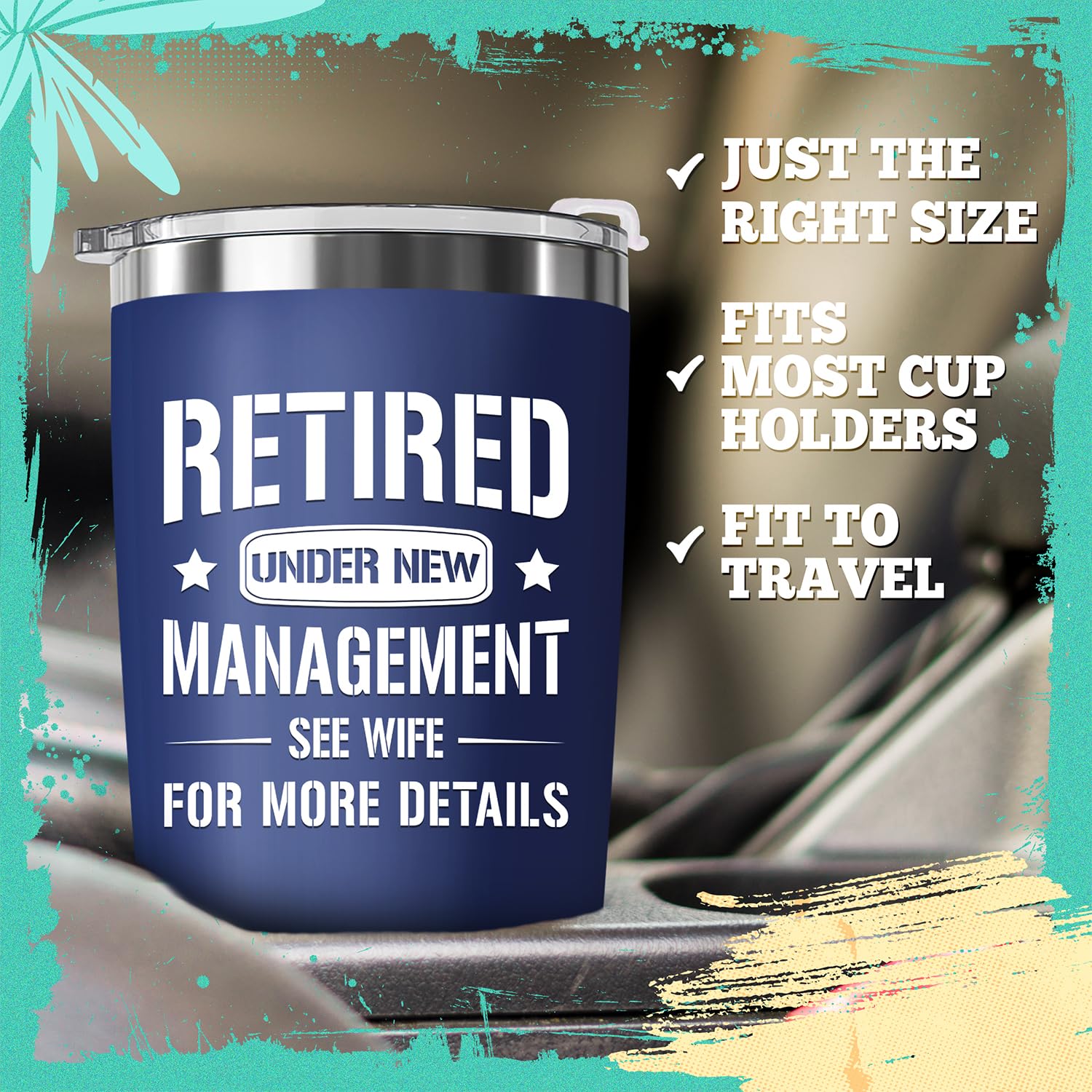 HEXMOZ Retirement Gifts for Men 2024 - Best Gifts for Retirement, Funny Retirement Gifts for Men, Man - Happy Retirement Party Decorations For Men, Christmas Retirement Ornament vs 20oz Navy Tumbler