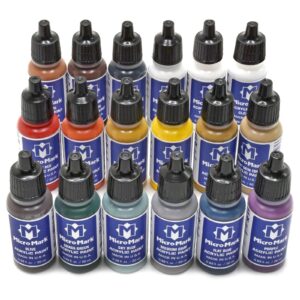 Micro-Mark Basic Color Model Paint Set - Versatile Paint Set for Models, Miniatures, Game Figures, Canvas, and Crafts