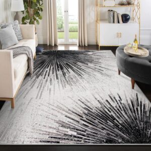 lahome modern black 8 x 10 area rugs for living room - washable non-slip backing large rug ultra-thin stain resistant dining room rugs for under table, abstract print soft rug for bedroom office