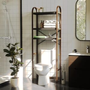 Umbra Bellwood Over The Toilet Bathroom Storage, Black/Walnut