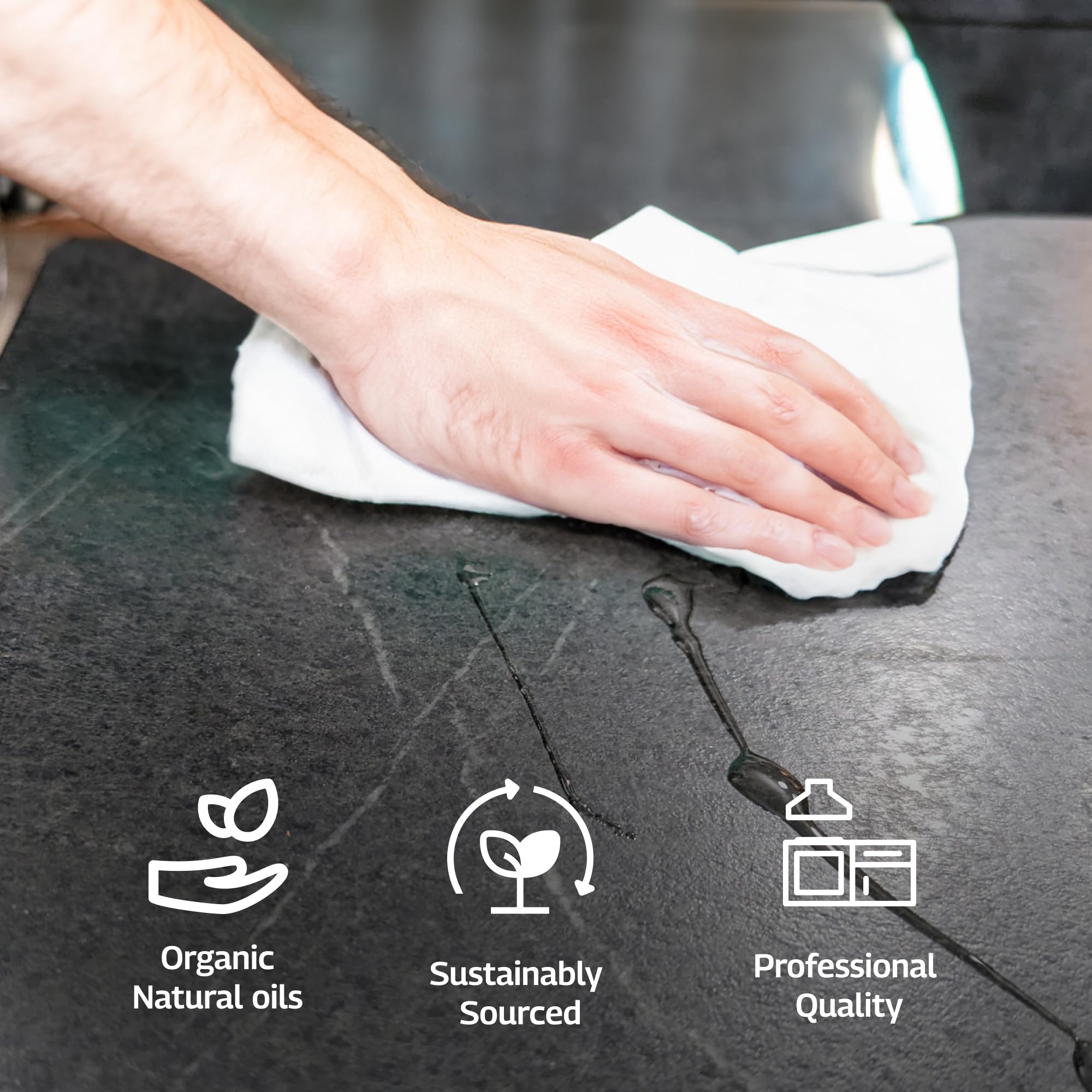 The Original Soapstone Oil ™ - Food Safe Blend of Natural Oils Soapstone - Kitchen Countertop Cutting Board Finish Wax - Organic Safe Less Frequent Oiling (4 oz)