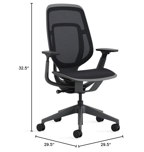 Steelcase Karman Mesh Ergonomic Desk Chair - Adjustable Desk Chair - 4 Points of Adjustability - Lumbar Support - Black Frame & Black Mesh