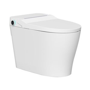 smart toilet with bidet built in, foot sensor modern bathroom toilet bidet combo with auto flush, bidet warm water, heated bidet bidet seat, dryer, night light, remote, elongated (t20s)