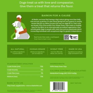 Barkin 100% Lamb Green Tripe, Air-Dried Single Ingredient Dog Treats, Free Range and Grass Fed Lamb, All Natural, Everyday Dog Treats and Dental Chews, 3.5oz.