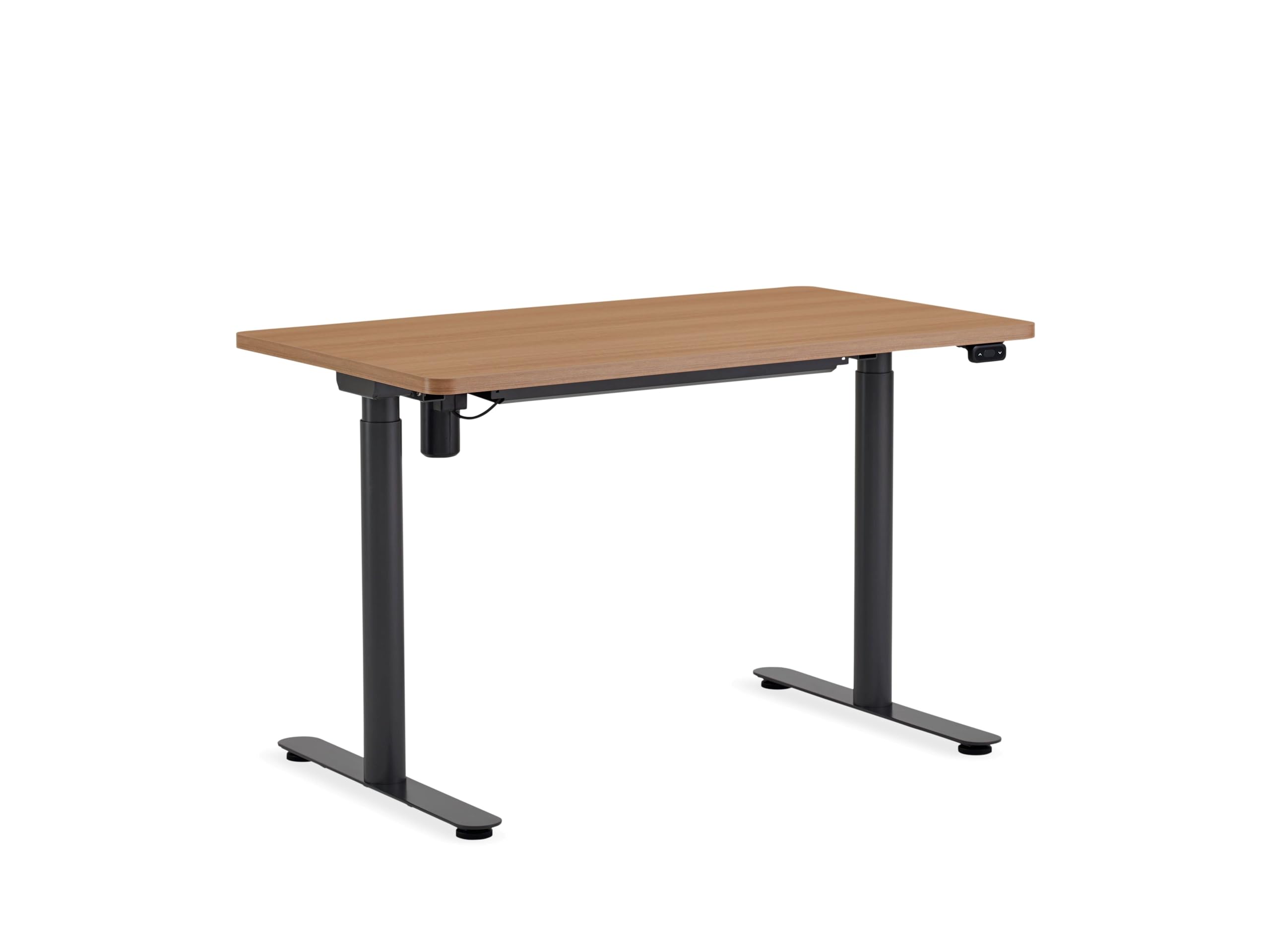 Steelcase AMQ Solo Sit-to-Stand Desk - Standing Adjustable Desk - Powerful Computer Standing Desk - Easy Assembly Computer Desk - Merle Base & Dark Oak Top