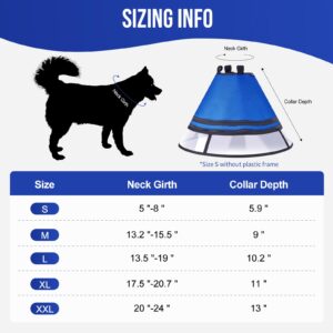 Soft Dog Cone Collar for Dogs After Surgery, OneTigris Adjustable Head Cone for Large Dogs, Neck Cone Alternative Elizabethan Dog Recovery Collars Prevent Licking (XL(Neck: 17.5"- 20.5"))