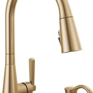 Delta Faucet Boyd Kitchen Faucet with Soap Dispenser, Kitchen Faucets with Pull Down Sprayer Gold, Kitchen Sink Faucet with Magnetic Docking Spray Head, Champagne Bronze 19893Z-CZSD-DST