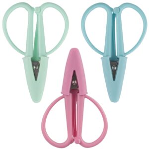 jubileeyarn tiny traveler scissors - portable mini airplane snips - assortment - 3 pairs