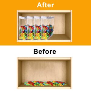 8pcs Toy Storage Bags with Zipper, 12.6x12.2x3.15 Inch Transparent Zipper Pouches for Game Organizing Clear Storage Bags PVC Toy Organizing Bags Toy Bags for Kids Building Blocks Puzzles Toys