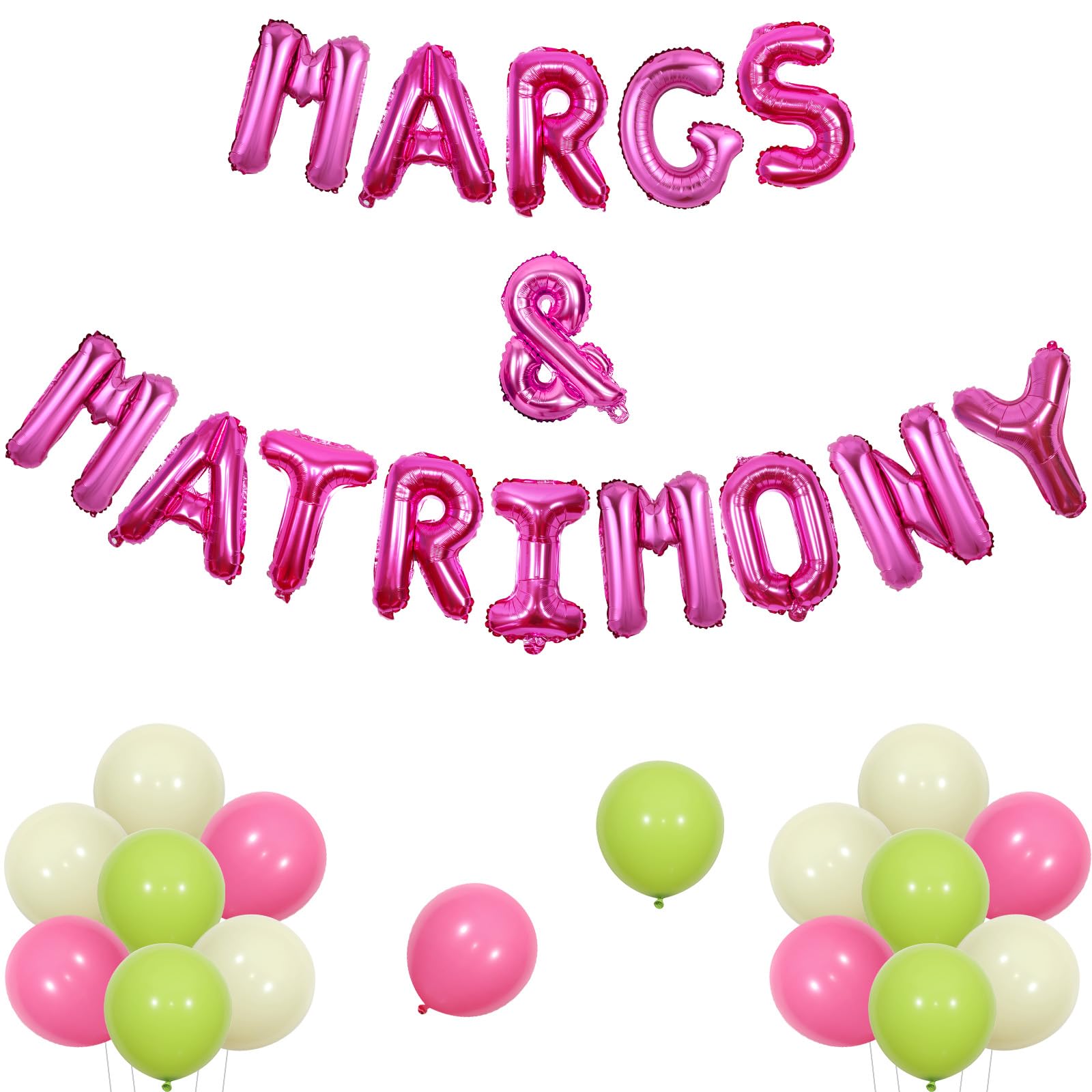 Wonmelody Margs and Matrimony Bachelorette Decorations Margs and Matrimony Balloon Banner Lime and Diamond Ring Balloon Mexican Fiesta Bridal Shower Carnival Cinco De Mayo Wedding Engagement Decor