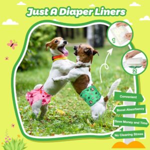 Dono Dog Diaper Liners for Male and Female Dogs, Super Absorbent Dog Booster Pads, 100ct Disposable Doggie Diaper Inserts fit Reusable Male Belly Bands, Wraps, Washable Period Panties (Long)