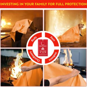 UY Marché Silicone Fire Blanket for Home and Kitchen 40"x40" | Fireproof Blanket for Emergency Survival | Fire Safety Blanket Tool for Kids | Large Fire Blanket with Gloves & Hook | Pack of 1