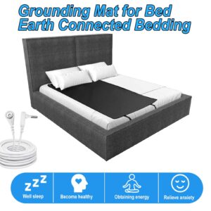 Grounding Mat for Bed, 27 x 71 Inch Breathable Grounding Mattress Cover Pad Grounding Mats for Improved Sleep & Wellness, Pain Relief, Energy, Inflammation, Includes Grounding Cord