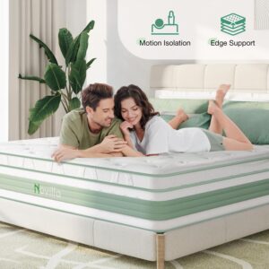 Novilla Full Size Mattress, 12 Inch Hybrid Mattress in a Box, Gel Inflation Memory Foam with Pocket Coils for a Cozy Night, Balance Support, Medium Firm Full Mattress, Pillow Top Mattress Full