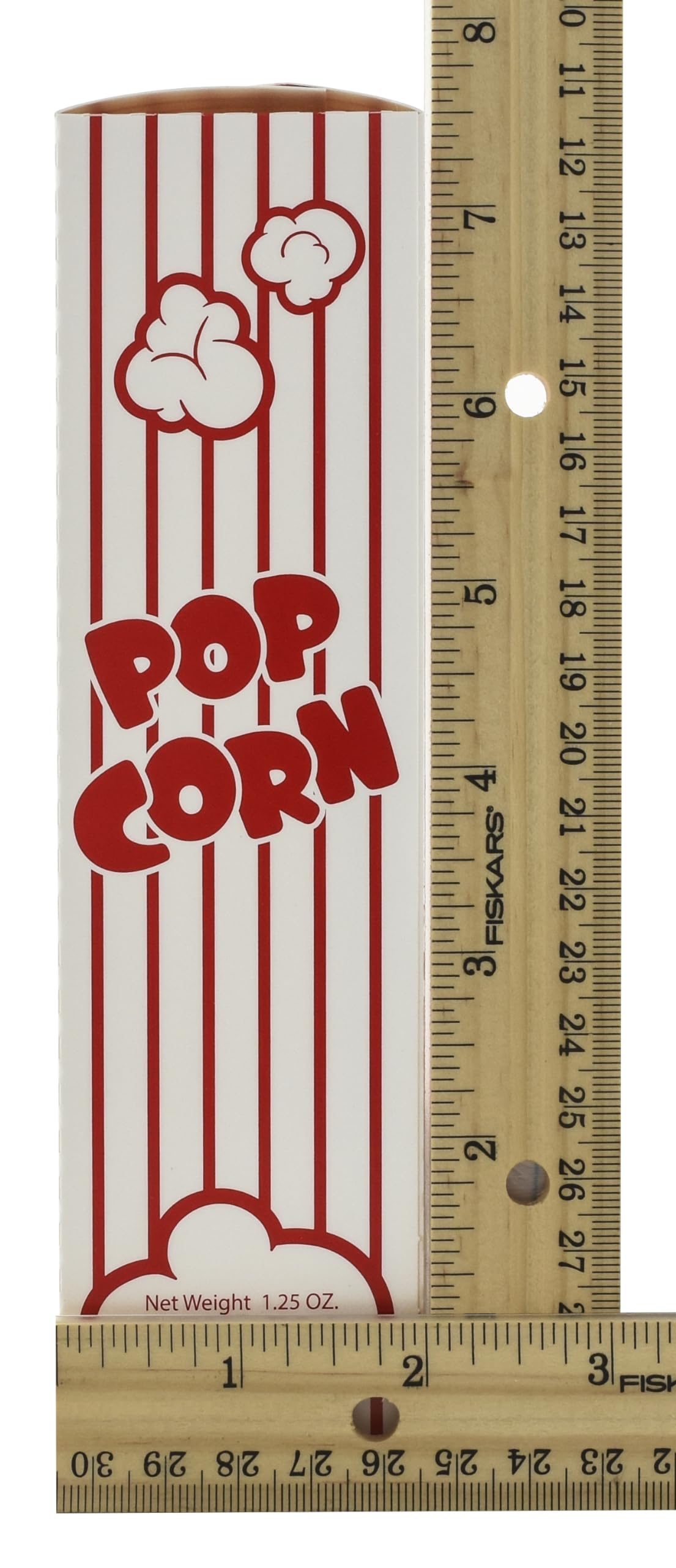 Snappy 3J Red and White Close Top Popcorn Boxes, 1.25 Oz, 25 Count