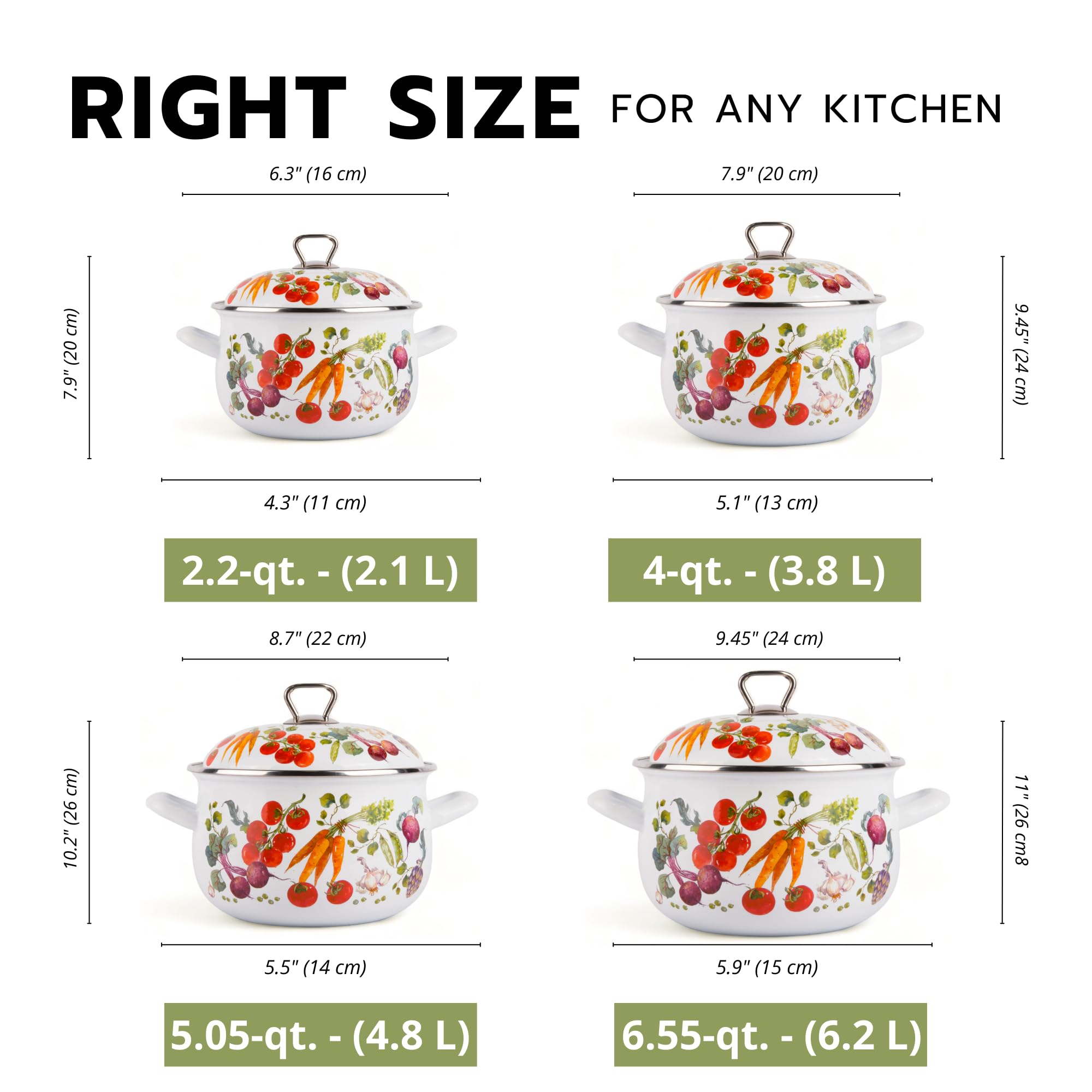 Vegetable Garden Belly Deep Stock Pot with Decorated Lid, Stock Pot with Glass Lid, Cooking Pot with Lid and Handles, Multipurpose Pot Use for Home Kitchen (4-qt. (3.8 L))