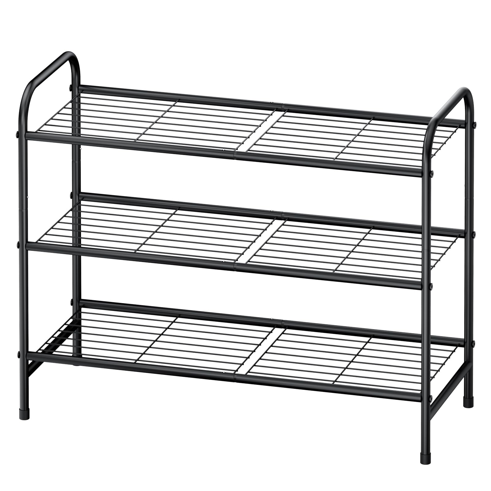 Kitsure Shoe Rack - Stainless Steel Shoe Organizer, Sturdy Shoe Rack for Closet and Front Door Entrance, Free Standing Shoe Shelf, Closet Organizers and Storage, Black