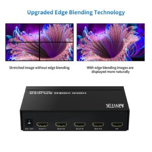 4K HDMI Video Wall Controller 2x2 w/IR Remote, Arvitek 4 Screens Into 1 Wall Display, TV Wall Controller Processor (8 Splicing Modes)