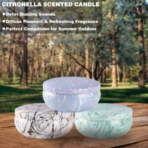 Citronella Candles Outdoor, Large Citronella Candle Set of 3, 12 oz 3 Wick Citronella Oil Candle, 240 Hour Burn Time, Natural Soy Wax Huge Jar Candles for Patio Home Yard Camping