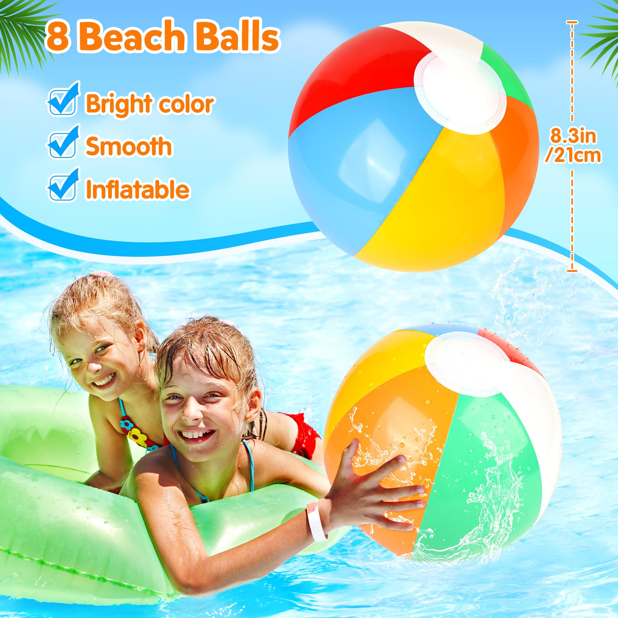 Mocoosy Beach Party Favors for Kids, 40 Pack Pool Party Favors Summer Water Toys Goody Bag Stuffers Including Beach Balls, Bubble Wands, Sunglasses Bulk for Birthday Party Supplies Outdoor Fun Play