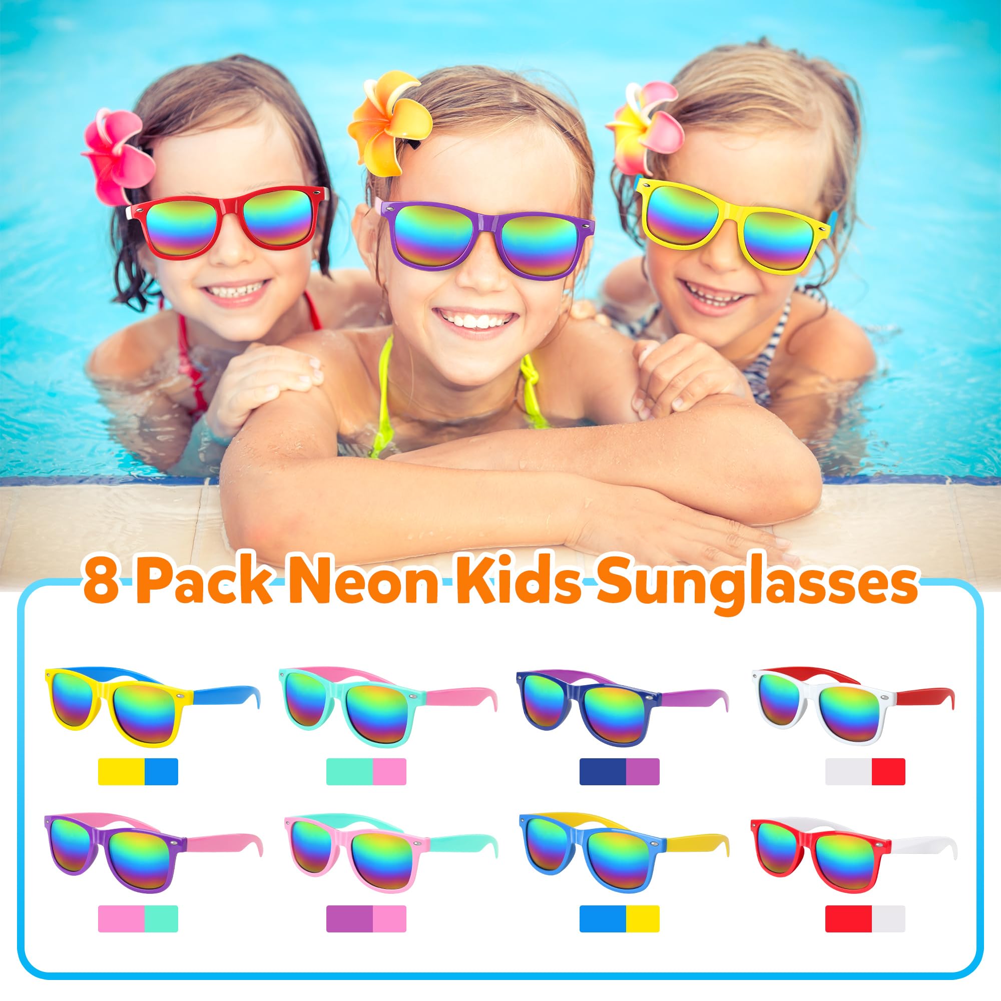 Mocoosy Beach Party Favors for Kids, 40 Pack Pool Party Favors Summer Water Toys Goody Bag Stuffers Including Beach Balls, Bubble Wands, Sunglasses Bulk for Birthday Party Supplies Outdoor Fun Play