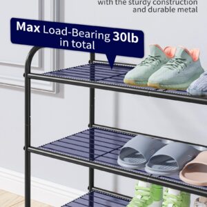 Kitsure Shoe Rack - Stainless Steel Shoe Organizer, Sturdy Shoe Rack for Closet and Front Door Entrance, Free Standing Shoe Shelf, Closet Organizers and Storage, Black