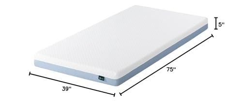 ZINUS 5 Inch Cooling Essential Memory Foam Mattress [New Version], Twin, Fiberglass Free, Medium Feel, Cooling Airflow Memory Foam, Certified Safe Foams & Fabric, Mattress in A Box