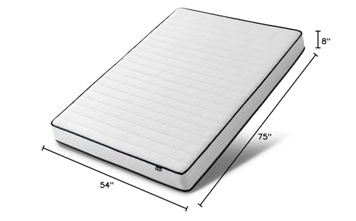 Z-hom Full Mattress 8 Inch, Full Size Mattresses Hybrid Innerspring Mattress in a Box, Full Foam Spring Mattress with Motion Isolation & Pressure Relief for Full Bed Frames, Medium Soft, White