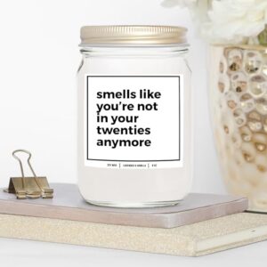 YouNique Designs 30th Birthday Candle Gifts for Women Men, 8 Oz, 30th Birthday Gifts for Her Him, Happy Birthday for Turning 30, Dirty Thirty 30 Year Old Birthday Gifts (Lavender & Vanilla)