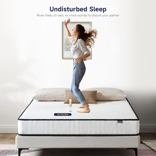 Z-hom Full Mattress 8 Inch, Full Size Mattresses Hybrid Innerspring Mattress in a Box, Full Foam Spring Mattress with Motion Isolation & Pressure Relief for Full Bed Frames, Medium Soft, White