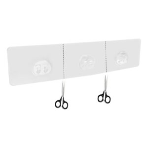 Uenhoy 2 Pcs Shower Caddy Adhesive Replacement with 3 Hook, No Drilling Adhesive Hook Sticker for Soap Holder & Bathroom Storage Shelves, Clear Self-Adhesive Hanging Hooks, 11.8" x 2.75"