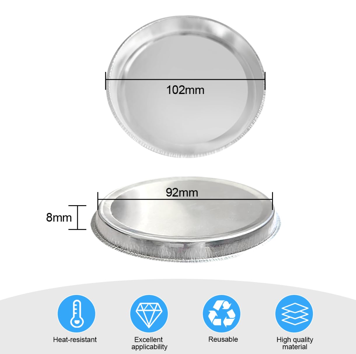 Aluminum Sample Pan for Laboratory Moisture Analyzers,102mm Disposable Aluminum Weighing Dishes, 80Pcs