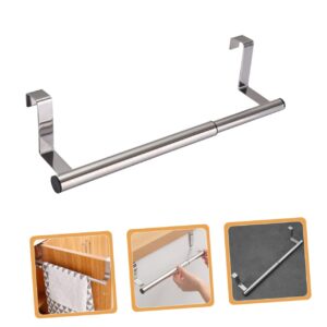 FELTECHELECTR Telescopic Towel Rack Cabinet Door Towel Holder Household Towel Rack Towel Single Bars Kitchen Towel Shelf Over Cabinet Towel Bar Metal Towel Bar Storage Stainless Steel Cupboard