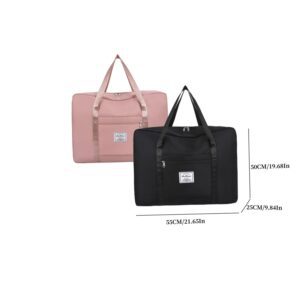 Quilt Storage Bag Waterproof Storage Bag Quilt Clothes Organizing Bag Moving Packing Bag Cover Trolley Bag(Pink & Black 2PCS)