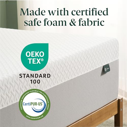 ZINUS 12 Inch Green Tea Essential Memory Foam Mattress [New Version], King, Fiberglass Free, Medium Feel, Breathable Airflow Memory Foam, Certified Safe Foams & Fabric, Mattress in A Box