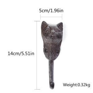 UVKDEENK 2pcs Heavy Duty Wall Hooks, Cat Bathroom Towel Hooks, Animal Door Hooks for Living Room, Bedroom, Kitchen, Hotel, Hanging Clothes, Towels, Hats, Coats, Bags, Keys, Belts