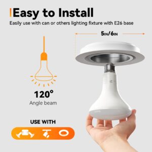 TJOY 12 Pack BR30 Led Bulb 65W Equivalent, Dimmable Flood Light Bulbs Indoor, E26 Base, 2700K Warm White, 9W, 800 LM, Recessed Lighting Bulbs for Ceiling, Recessed Can, Living Room and Kitchen