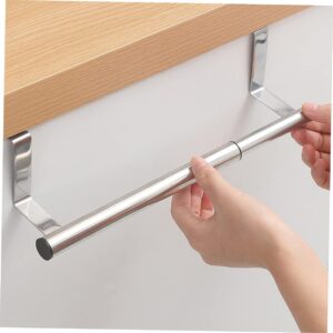 FELTECHELECTR Telescopic Towel Rack Cabinet Door Towel Holder Household Towel Rack Towel Single Bars Kitchen Towel Shelf Over Cabinet Towel Bar Metal Towel Bar Storage Stainless Steel Cupboard