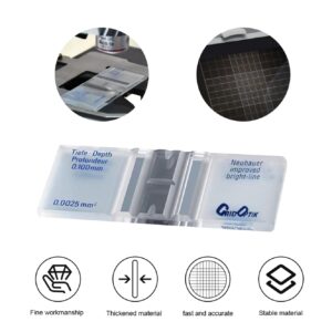 Improved Neubauer Hemocytometer,Cell Counting Chamber with Bright Line and 2 pcs Cover Glass