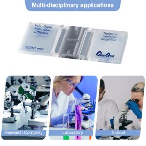 Improved Neubauer Hemocytometer,Cell Counting Chamber with Bright Line and 2 pcs Cover Glass