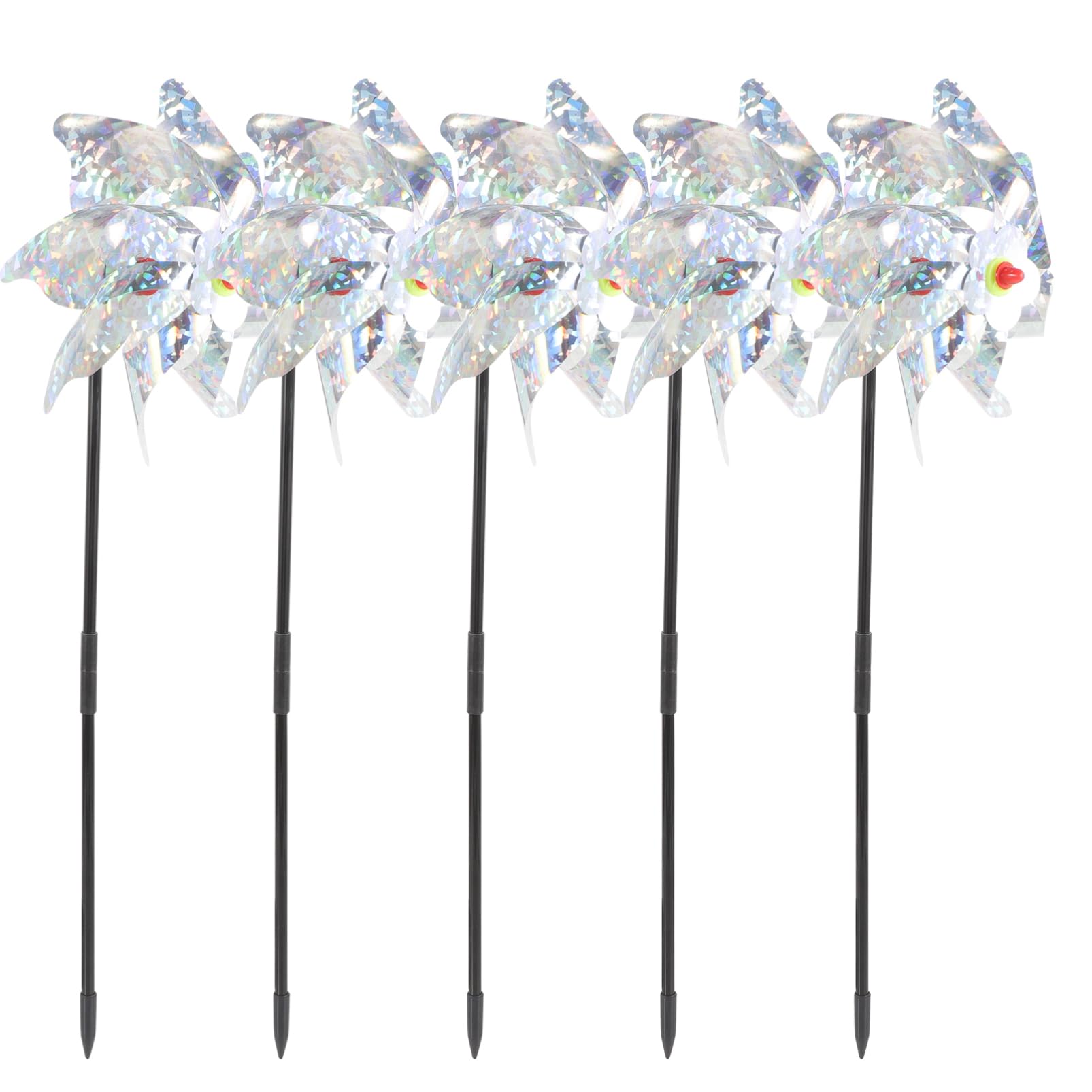 BESPORTBLE 15 Pcs Garden Windmill Bird Tool Holographic Windmills Reflective Pinwheels Sparkly Pin Wheel Bird Tool Garden Supply Birds Scarer Outdoor to Rotate Plastic Bird Supplies