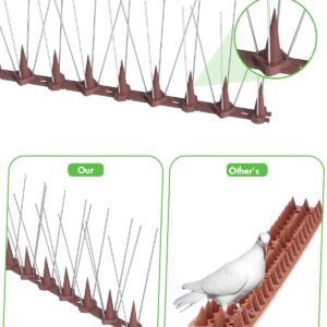 CIIC Bird Spikes, 16 Pack Stainless Steel Anti Bird Spikes, Bird Deterrents for Outside Pigeon Spikes, Bird Repellent Devices for Garden Fence Wall Coverage 16.4 Feet