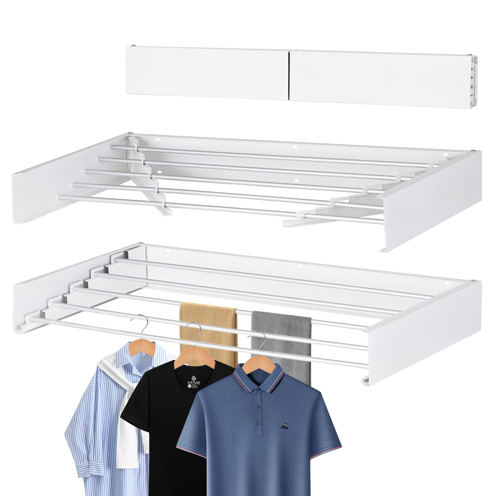 PSAIHDXU Wall Mounted Clothes Drying Rack- 31.5" Wide Foldable Laundry Hanger Dryer Rack, Collapsible Hanging Drying Racks,Clothes Drying Rack Outdoors,Drying Rack Wall Mounted.