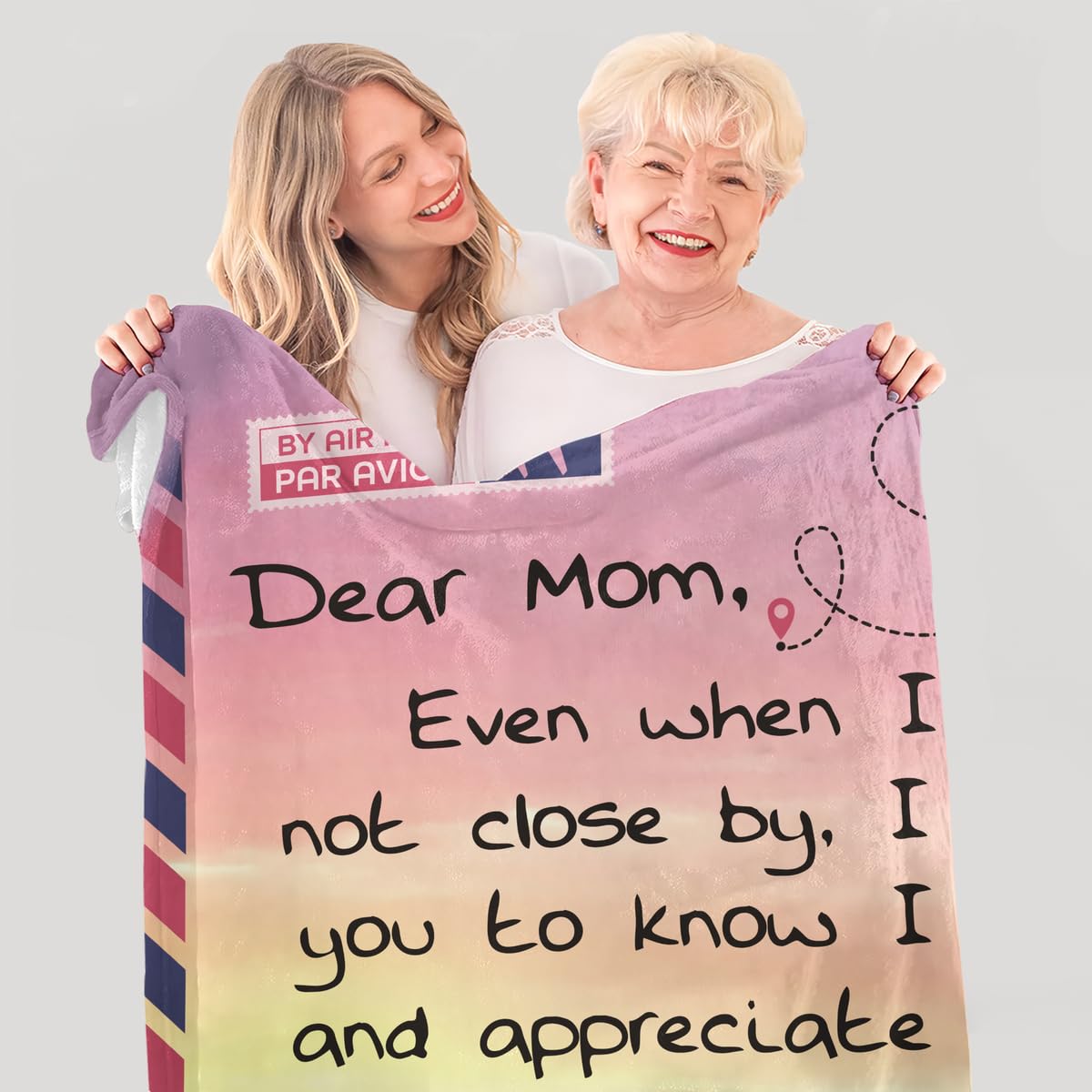 Warmstorey Gift for Mom Blanket from Daughter - Son - Children for Christmas, Dear Mom to My Mom Letter Blanket, Happy Birthday Mom Gifts from Daughters Sons, Mom Blanket for Mother Mommy Mama