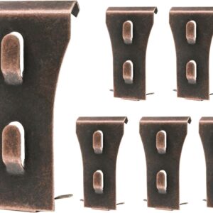 Biaungdo 6 Pcs Brick Wall Clips, Steel Brick Hook Clips, Heavy Duty Brick Hanger for Hanging Outdoors, Metal Brick Wall Hangers Outside Home Decor for 2-1/4 to 2-3/8 inches Bricks(Red Bronze)