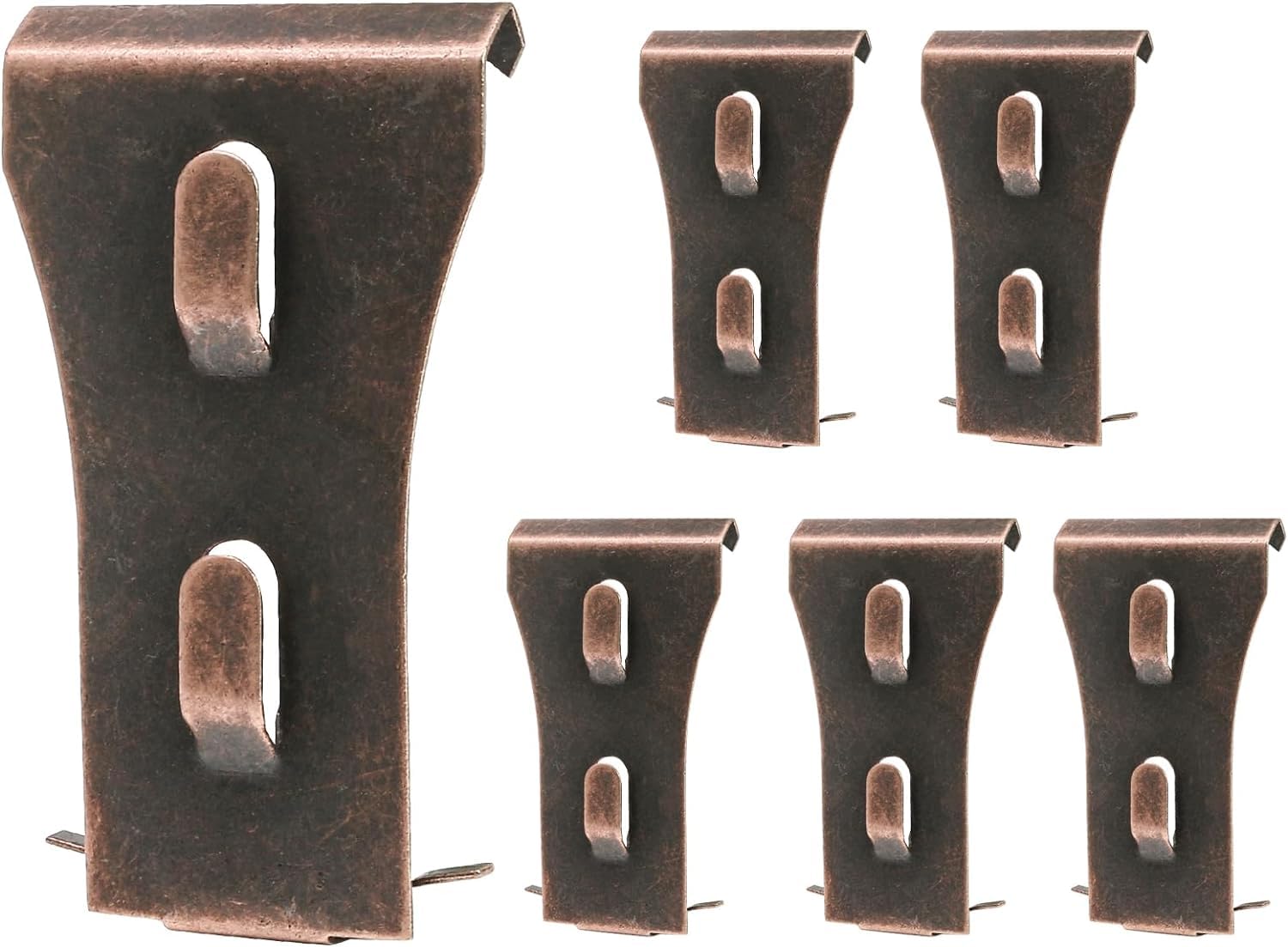 Biaungdo 6 Pcs Brick Wall Clips, Steel Brick Hook Clips, Heavy Duty Brick Hanger for Hanging Outdoors, Metal Brick Wall Hangers Outside Home Decor for 2-1/4 to 2-3/8 inches Bricks(Red Bronze)