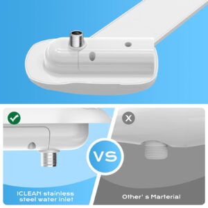 Bidet Attachments, Dual Nozzle (Feminine and Rear Wash) Non-Electric Bidet Attachment for Toilet Seat, Adjustable Water Pressure, Ease of Installation (Classic White Style)